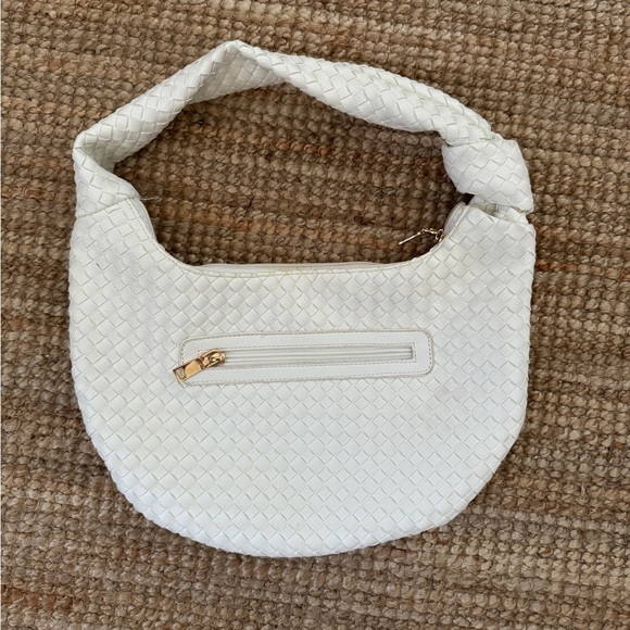 Knotted Woven Off White Bone colored Bag - Picture 2 of 4